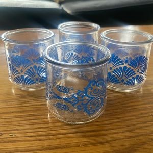 4 Vintage Glass Yoplait Cups